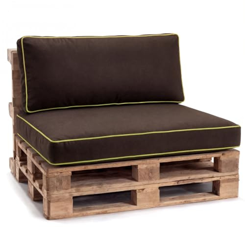 Gutekissen® Palettenkissen Set für Gartenmöbel – Sitz- und Rückenkissen für Europaletten, Outdoor Auflagen für Palettensofa & Lounge PWK (Braun, Rückenlehne 120x40)