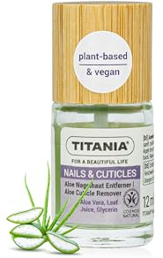 TITANIA Gel eliminador de cutículas de aloe, 12 ml, paquete de 2 unidades con aloe vera y glicerina, fórmula vegana, dermatológicamente probado, Cosmos Natural, fabricado en Alemania