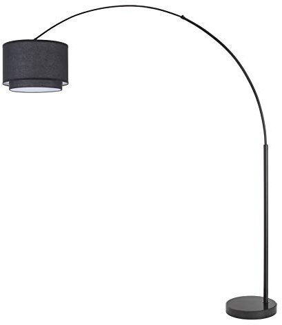 Major-Q Modern Arcing Floor Lamp - Tall Stand Up Arching Drum Shade - Large Contemporary Floor Lamp for Dining Rooms and Bedrooms - Corner Lamp for Office Lighting and Home Decor