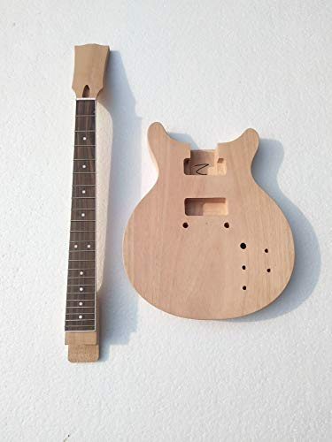 Project unfinished electric guitar kit with fret nibs (JR