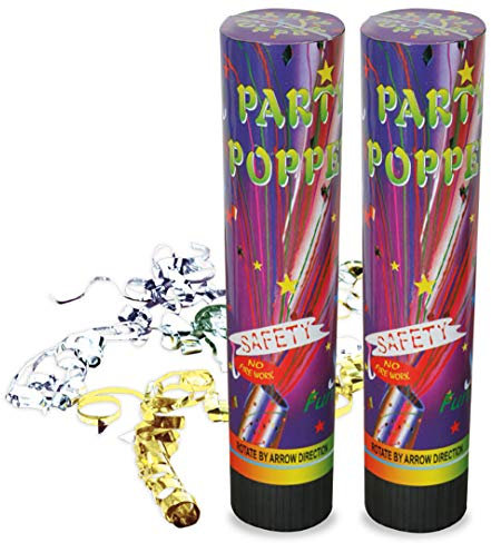 KarnevalsTeufel Partypopper Gold Silber Partyknaller Spaßbombe Silvesterknaller Tischknaller Konfettikanone Konfettishooter