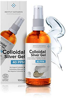 Gel Puro de Plata Coloidal 40 PPM • 100% Natural, con Solo 3 Ingredientes • Textura y Absorción Óptimas (Superior a la de las Cremas) • Vidrio Ámbar y Bomba Superpráctica • Instituto Katharos
