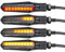 Simda Pro E Mark Led Motorrad Laufeffekt Blinker mit Bremslicht Lauflicht Sequentiell Schwarz Universal Quad ATV Lauflichtblinker Super Optik und Schön Hell Wasserprüf IP67 E Geprüft