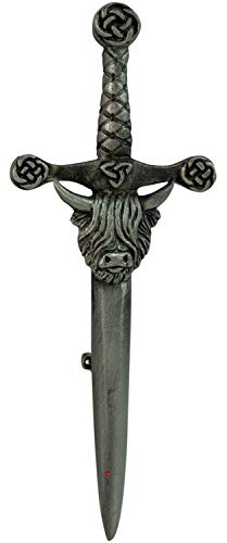 Hombres Kilt Pin Broche Coo en Acabado Mate en Claymore Espada Estaño 4in Hecho en Escocia