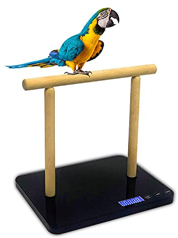 Digitale Vogelwaage mit Sitzstange, Vogelwaage Gramm, max. 20 kg, Kapazität mit Präzision bis zu 1 g, schwarz, geeignet für Papageien und alle Arten von Vögeln