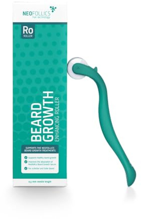 Neofollics Bartwuchs-fördernder Roller – 0,5 mm Microneedling-Gerät – Stimuliert das Bartwachstum und verbessert die Serumaufnahme – 540 Edelstahlnadeln – Für einen volleren, dichteren Bart