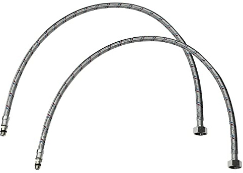 AERZETIX - C51099 - Satz von 2 Schlauchleitungen für mischbatterie weiblich 1/2'' - männlich M10 - länge 800mm - flexible verbindung badezimmer küche - flexibel sanitärarmatur - armaturenschlauch