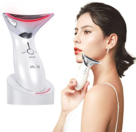 Ms.W Face Massager Electric, Hot & Cool Facial Lifting Massager Skin Tightening Machine Skincare Tools,High Frequency Face Toning Beauty Device Neck Lift Tightener Wrinkle Remover Anti Aging For Women