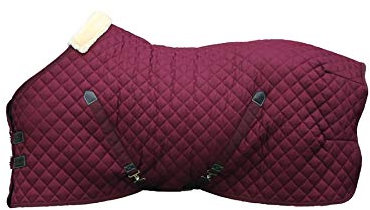 Kentucky Horsewear Stalldecke mit künstlichem Kaninchenfell 400g, Größe:80, Farbe:Bordeaux