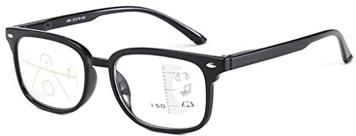 BDXZJ Progressive Multifocal Anti-Blue Light Reading Glasses Bifocal Lens Outdoor Readers Far/Near Dual-Use Reader for Men Women Diopter +1.0 to +3.5 +1.0