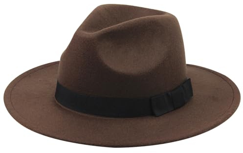 Muzrunq Panamá Men Vintage ancho ancho sombrero marrón