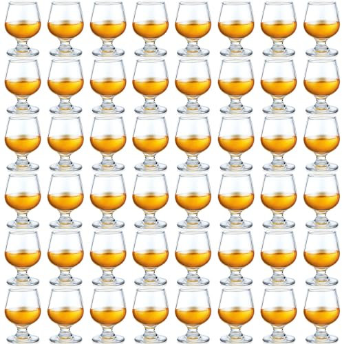 Qunclay 48 Pcs Shot Glasses Shot Glass Cute Cognac Glasses Small Brandy Snifter for Tasting Brandy Drinking Port Glasses for Whiskey Brandy Wine Beer (3.5oz)