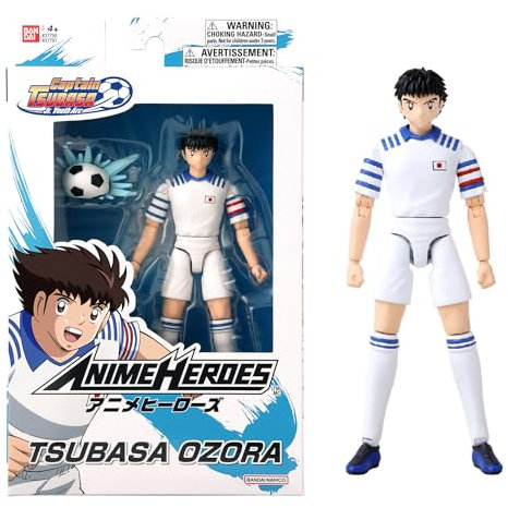 Bandai - Anime Heroes - Captain Tsubasa Holly e Benji - Action Figure Anime Heroes 17cm - Action figure articolata con accessori Tsubasa Ozora - Figura manga - Giocattolo per bambini 4 anni e + -37791