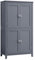 VASAGLE Mueble de Baño, Armario de Baño, Armario de Cocina, Armario Almacenaje con 4 Puertas, Estantes Regulables, 30 x 60 x 110 cm, Gris Pizarra BBC552G01