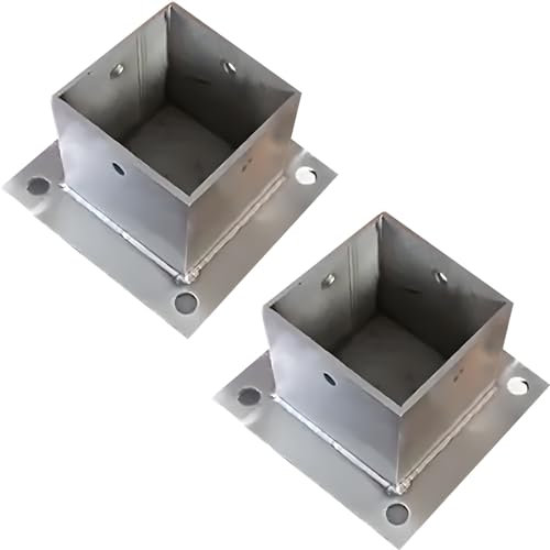 Pfostenschuh for Holzgeländer, quadratischer Pfostensockel, 2x2, 4x4, 5x5, 6x6, 8x8, mit Beschlägen, for Briefkasten, Pergola und Deck, Pfostenanker aus Edelstahl (Color : 90x90 mm(3.5x3.5 in), Size