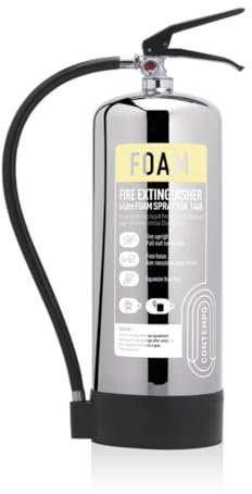 Contempo 6ltr Foam Fire Extinguisher - Luxury - FireShield (Stainless Steel, 6ltr)