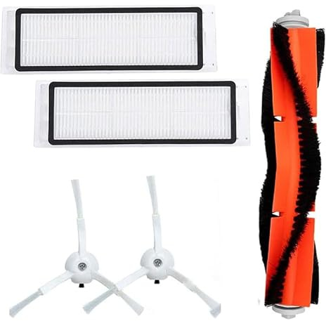 INF Ersatzteile Zubehör für Xiaomi Mi Roborock 1/2 Mijia Roboterstaubsauger 5 Teile, 1 x Hauptbürste, 2 x HEPA-Filter, 2 x Eckbürsten