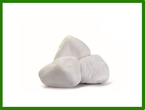 Seat Flor srl® Galets blancs pour jardin, pierre naturelle super blanche pour jardin, galets de Thassos (3 tailles disponibles) (40/60 mm, 10 kg)