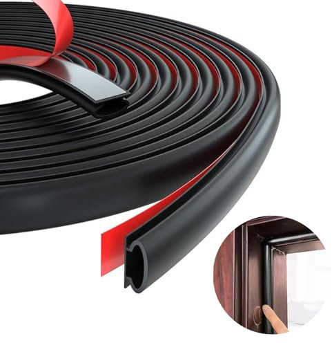 Türdichtung Dichtungsband, 10m Türdichtung Gummi, Dichtband Tür,Türdichtung Selbstklebend, Dichtungsband Selbstklebend, Dichtungsband für Türen Fenster, Wasserdicht, 6mm Dick