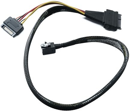 System-S SFF-8643 Câble 100 cm Mini SAS HD vers U.2 SFF-8639 NVMe Adaptateur pour disque dur SSD Carte mère