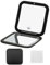 VEGCOO 15X Grossissant Miroir de Poche Pliable, Petit Miroir de Poche, Miroir Grossissant de Voyage, Miroir Grossissant de Poche, Double Face Grossissement 15X et Miroir 1X, Carré 8 cm (Noir)