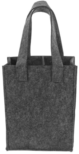 HOLIDYOYO Weinträger Aus Filz Tasche Für 2 Flaschen Graue Wein- und Bierflaschen-Tragetasche Wiederverwendbar Geschenktasche