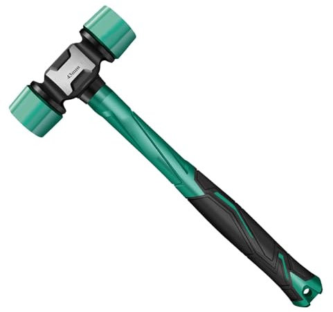 Martillo de goma de doble cara, martillo de mango de hierro fundido, mazo antideslizante para cama de dormitorio, martillo de goma, cabezales de martillo de goma resistentes, mango de agarre