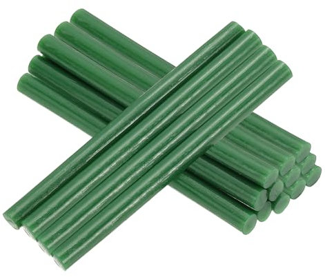 PATIKIL 4x0.27 Inch Hot Glue Sticks, 16 Pcs Hot Glue Gun Sticks Mini Hot Melt Adhesive Glue Stick for DIY Art Craft Repairs Festival Decoration, Dark Green
