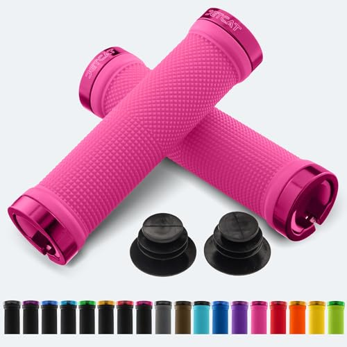 JETCAT Bike Grips, Bike Handlebar Grips, Mountain Bike Grips Handlebar, MTB Grips, Bicycle Grips BMX Grips, Bicycle Handlebar Grips Handles for Adults. Ebike, MTB, Scooter, Lock on, Pink