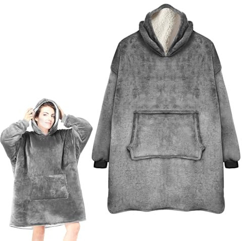 Manta de Sudadera Gigante con Capucha,Suave Sudadera con Capucha de Gran Tamaño,Manta con Capucha portátil con Bolsillo Frontal y Manga Larga,para Hombres,Mujeres,Adultos,Adolescentes