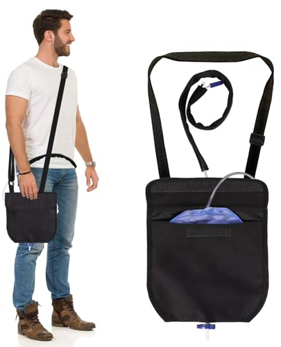 Urine Drainage Bag Holder Adjustable Catheter Bag Cover with Zipper Foley Catheter Tube Cover Waterproof Catheter Bag Holder Easy Acess and Drainage Urinary Drainage Bag Holder Securely and Discreet