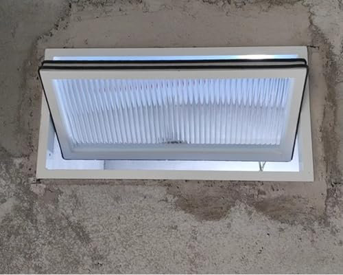WDJBPSH Schiebefenster Drehung Weiß Lüftungsfenster, Abschließbar Badezimmer Im Untergeschoss Rechteckige Fenster für Haus/Büro/Hotel/Studio/Sichtschutz, Flächenbündiger Einbau(WxH 44x22in/110x55cm)