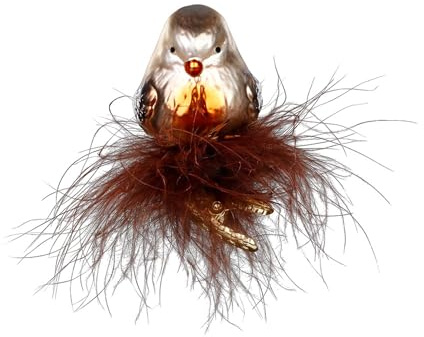 Inge Glas - Christbaumschmuck - Vogel Brownie - Glas - Maße: 5.5 cm