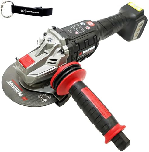 HEADNMORE® Parkside Performance® Amoladora angular inalámbrica 20V AP 20Li + llavero HEADNMORE® (sin batería)