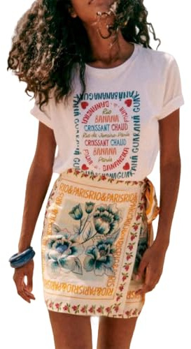 Talakeno Womens Summer Floral Wrap Short Skirt Tie Side High Waist A Line Beach Vacation Boho Mini Skirt(Multicolor,M)