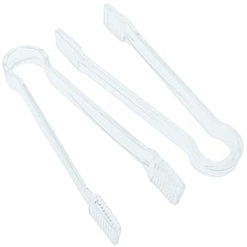 HOLIDYOYO 2pezzi Pinze Per Ghiaccio in Acrilico Trasparente Per Servire Cibo Pane Torte Insalata Feste Bar
