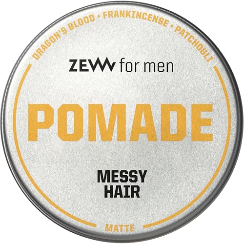 ZEW for Men Pommade à cheveux en désordre pommade 100 ml | Pâte à cheveux mate | Poignée moyenne | Finition mate | Parfum d'encens et patchouli | Pour Cheveux raides et bouclés |