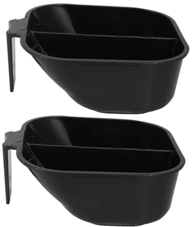 WOONEKY Juego 2 Cuencos Para Teñir El Cabello Grandes Compartimentados Negro Reusable Para Profesionales y Usuarios Caseros En Salones y Spa Para Mezclar Tintes De Peluquería