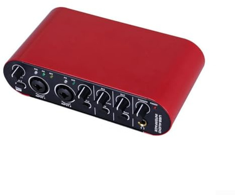 Audio Interface Sound Card, Portable Studio Recording USB External Equipment With 24-bit 192KHz High Resolution For Guitar Streaming