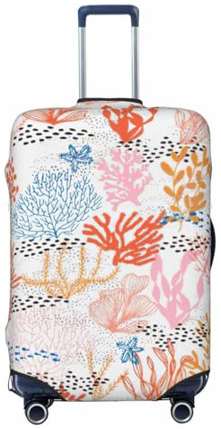 KLJnmbb Korallrev tryck universal resväska skydd bagage skydd elastisk tvättbar resa bagage skydd, Svart, L