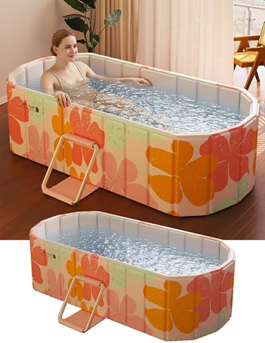 Portable Foldable Bathtub for Adults,59Lx22Wx20H,Pink