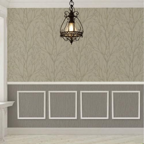 Lot de 4 moulures murales prédécoupées - Panneaux de lambris prêts à assembler pour décoration intérieure - 40,6 x 40,6 cm - Kit de moulage mural d'accentuation pré-fabriqué installé avec de la colle