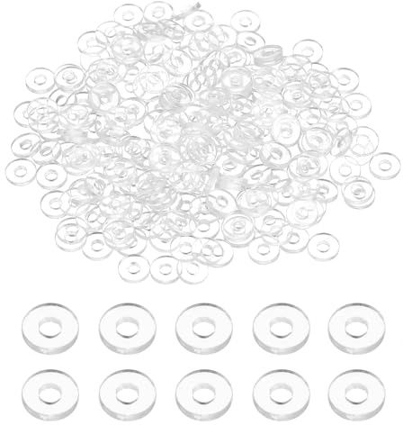 QUARKZMAN 240 Pcs Arandelas Planas PVC M2.5 2.5mm DI 5mm Transparentes | 1mm Grosor Lisas Ojetes Lámina Plástico Junta Fijador Espaciador Sellado Anillo Junta Arandelas, Para Manguera Agua