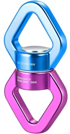 MALAYAS Aerial Silks Swing Swivel Accessories - Yoga Swing 360° Micro Swivel Swivel - Suitable for Swing, Hammock, Aerial Yoga, Aerial Silks（30KN） Red Blue