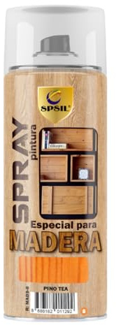 SPSIL Pintura Madera Pino Tea 400ml para Madera Barniz Spray, Aerosol Especial, Ideal para Renovación de Muebles y Superficies de Madera