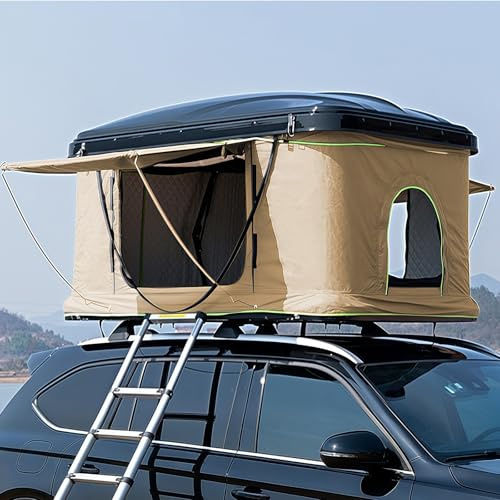 Dachzelt für Camping, Hartschalen-Autodachzelt für 2-3 Personen, wasserdicht, winddicht, passend für Limousinen, LKWs, SUVs - Einfache Einrichtung für Outdoor-Abenteuer
