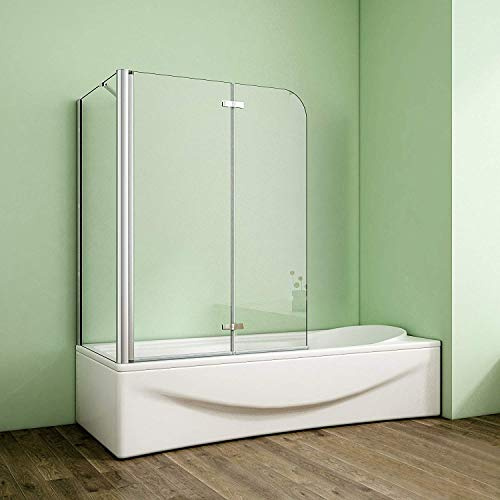110x70x140cm 6mm NANO ESG Sicherheitsglas Duschabtrennung Badewannenaufsatz 2-tlg. Faltwand Badewannenfaltwand Duschwand mit Seitewand