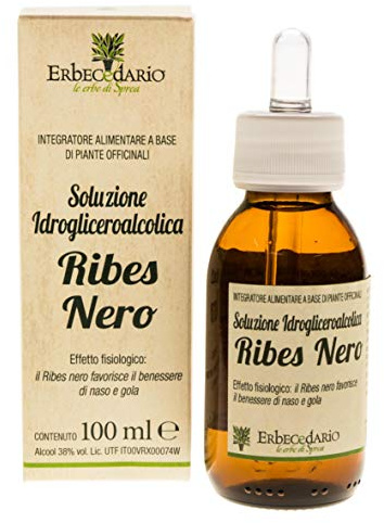 Ribes nero gemmoderivato utile contro i sintomi da allergie 100 ml, Ribes Nigrum gocce favorisce il benessere di naso e gola - Made in Italy