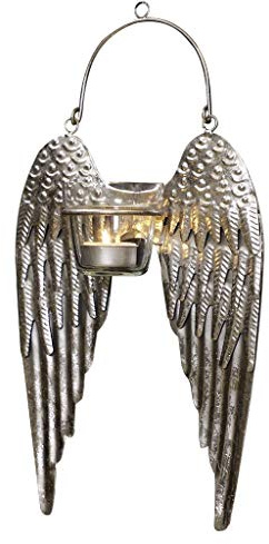 Angel Wings Tea Light Holder Wall Mounted Tealight Candle Lantern Jar Valentines Day Home Gift