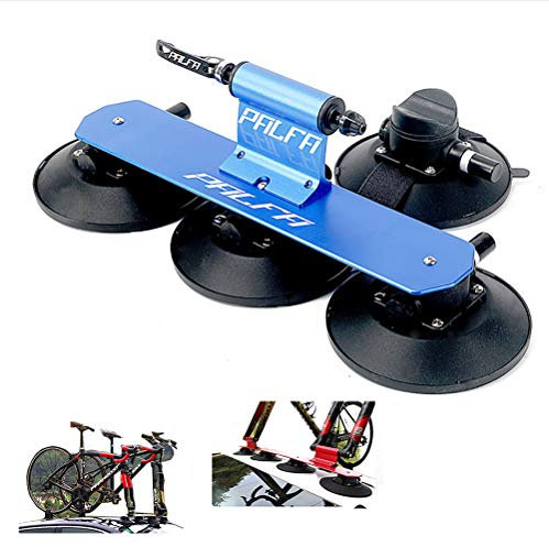 Yajun Portabicicletas con Ventosa Baca Techo para Bicicleta Aluminio Estante De Transporte Montaje Coche Piezas De Bicicleta,Blue-1
